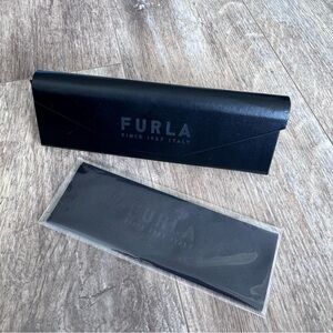 Furla Elegant Black Eyewear Case & Dust Cloth